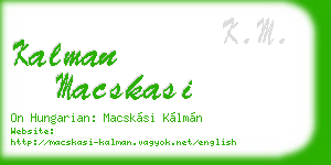 kalman macskasi business card